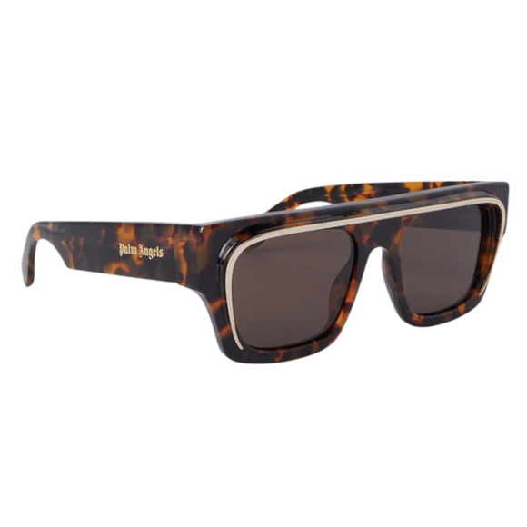 NWT Palm Angels Salton-PERI061S24PLA0016064 Havana Aviator 52mm Sunglasses main image 4